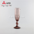 gobelets de verre de champagne violet de mariage